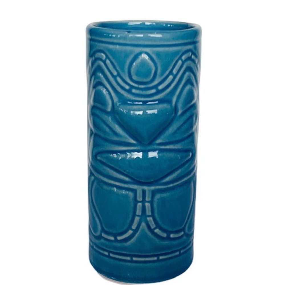 Blue tiki mug cup Hawaii bar decor accoutrements